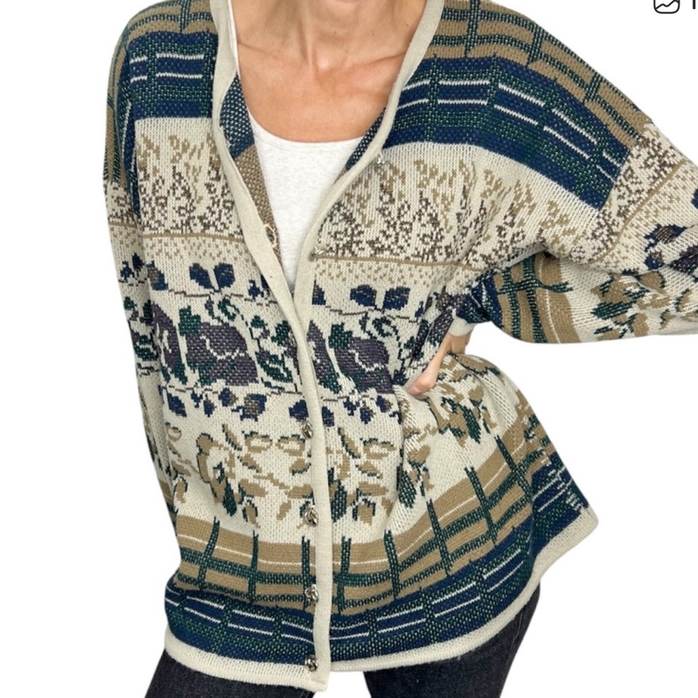 Source Unknown Multicolor Knit Cardigan